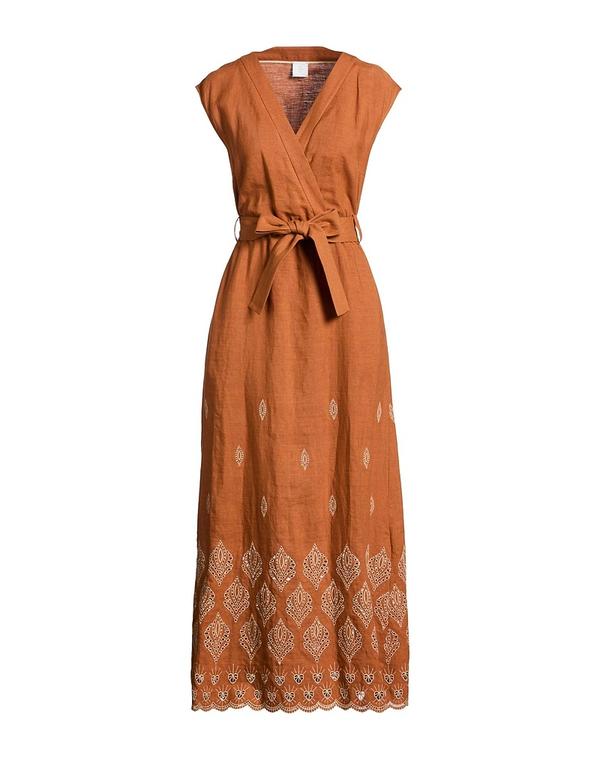 イレブンティ レディース トップス ワンピース ELEVENTY ロングワンピース・ドレス Brown ブラウン
