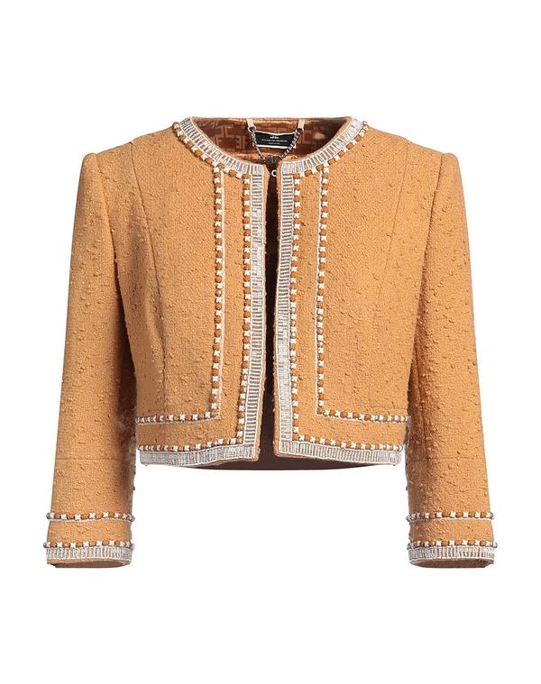 エリザベッタフランキ レディース アウター ジャケット・ブルゾン ELISABETTA FRANCHI ブルゾン Camel キャメル