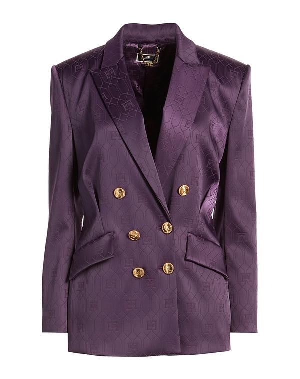 エリザベッタフランキ レディース アウター ジャケット・ブルゾン ELISABETTA FRANCHI テーラードジャケット Plum プラム
