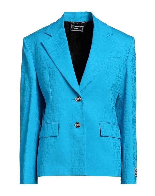 ヴェルサーチ レディース アウター ジャケット・ブルゾン VERSACE テーラードジャケット Azure Blue ブルー
