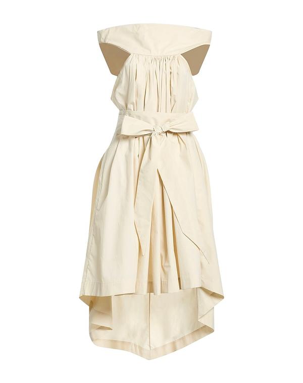 リックオウエンス レディース トップス 衣裳 RICK OWENS ひざ丈衣裳 Off White 象牙色 レディースファッション-ワンピース
