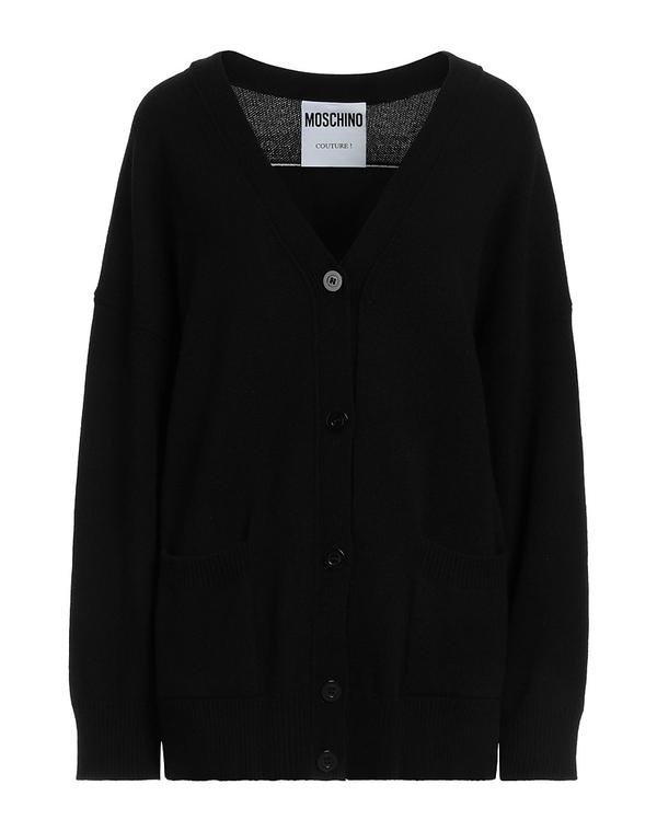 モスキーノ レディース アウター ジレー MOSCHINO カシミール編み物 Black 黒いこと