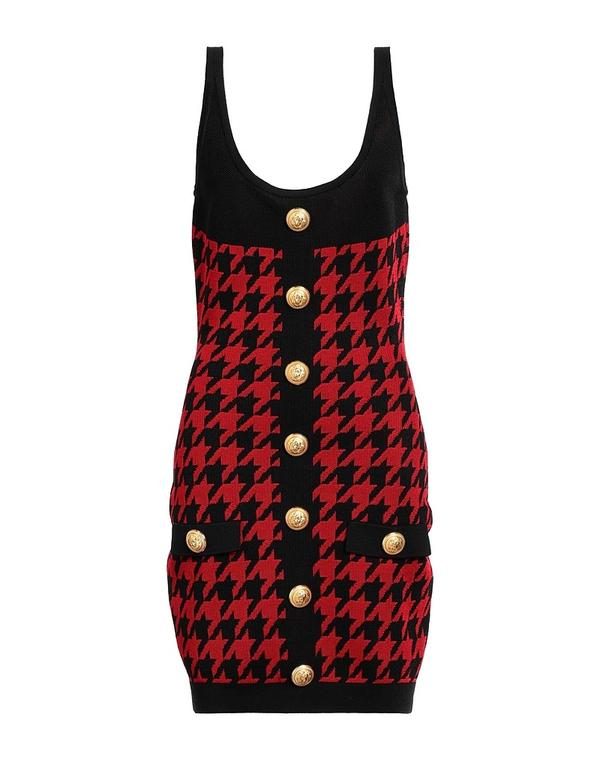 バルマン レディース トップス ワンピース BALMAIN チューブドレス Red レッド