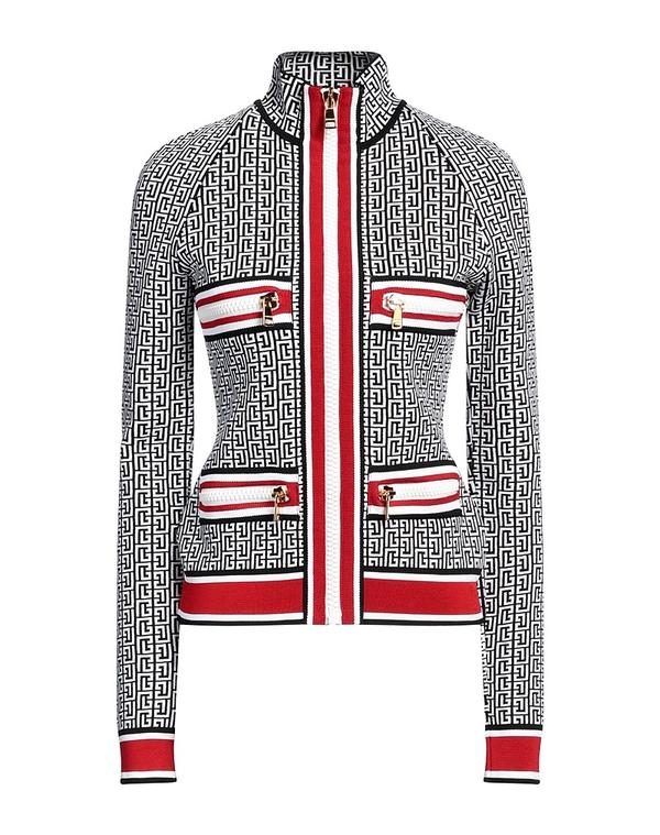 バルマン レディース アウター ジレー BALMAIN チャック付き添い人編み物 Black 黒いこと