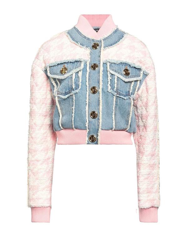 バルマン レディース アウター ジャケット・ブルゾン BALMAIN デニムブルゾン Blue ブルー
