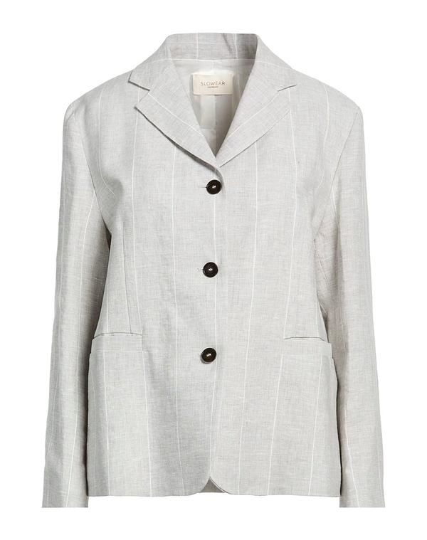 スローウエア レディース アウター ジャケット・ブルゾン SLOWEAR テーラードジャケット Light Gray グレー