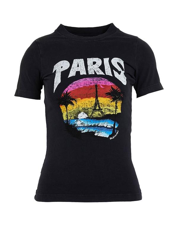 バレンシアガ レディース トップス ティーシャツ BALENCIAGA Ｔシャツ Black 黒いこと