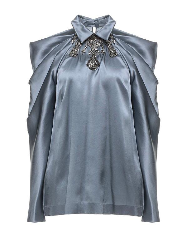 アルベルタ フェレッティ レディース トップス シャツ ALBERTA FERRETTI シルクトップス Lead Gray グレー｜ReVida 店