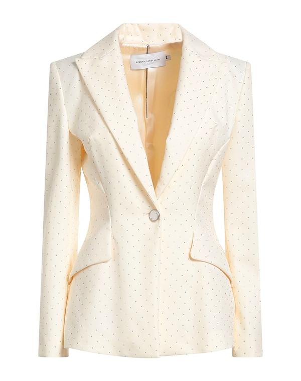 シモーナ コルセリーニ レディース アウター ジャケット・ブルゾン SIMONA CORSELLINI テーラードジャケット Ivory アイボリー
