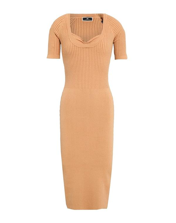 エリザベッタフランキ レディース トップス ワンピース ELISABETTA FRANCHI ひざ丈ワンピース Camel キャメル