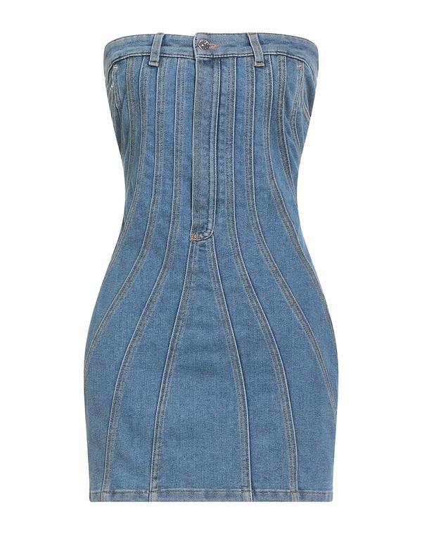 マグラー レディース トップス ワンピース MUGLER チューブドレス Blue ブルー|ReVida 店