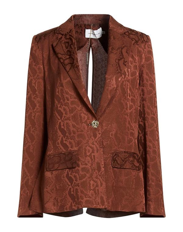 シモーナ コルセリーニ レディース アウター ジャケット・ブルゾン SIMONA CORSELLINI テーラードジャケット Brown ブラウン