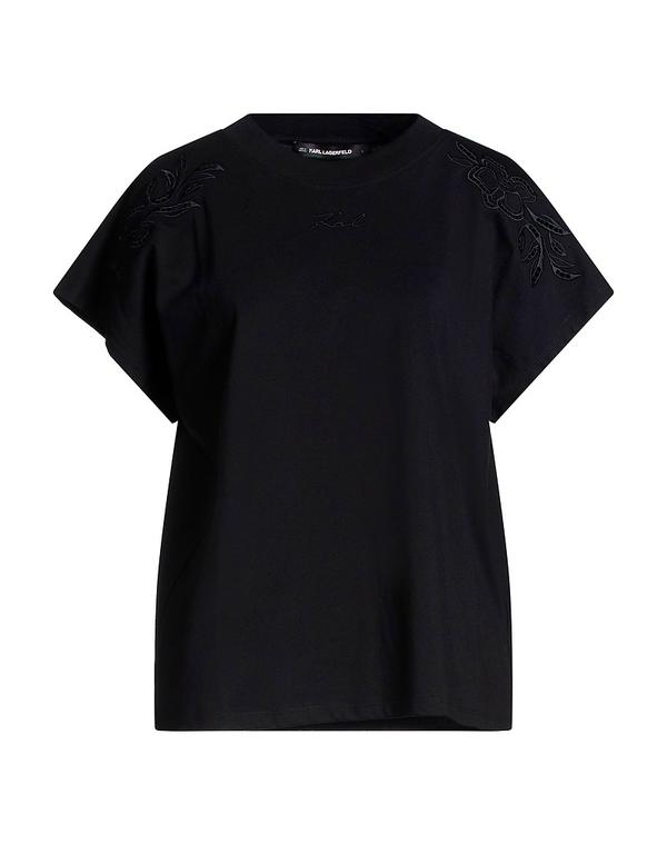 カール ラガーフェルド レディース トップス Tシャツ KARLAGERFELD Ｔシャツ Black ブラック