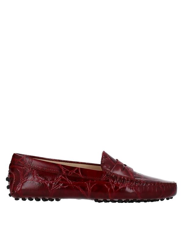 トッズ レディース シューズ スリッポン・ローファー TOD\u0027S モカシン Red 赤いこと