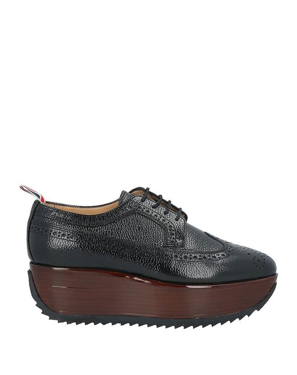 トム赤銅色 レディース シューズ パンプス THOM BROWNE レースアップシューズ Black 黒いこと