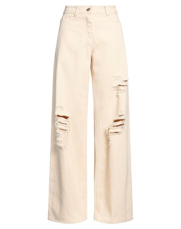 イザベル・ベネナート レディース ボトムス ジーンズズボン下 ISABEL BENENATO 太陽面爆発＆ワイドレッグ Beige ベージュ