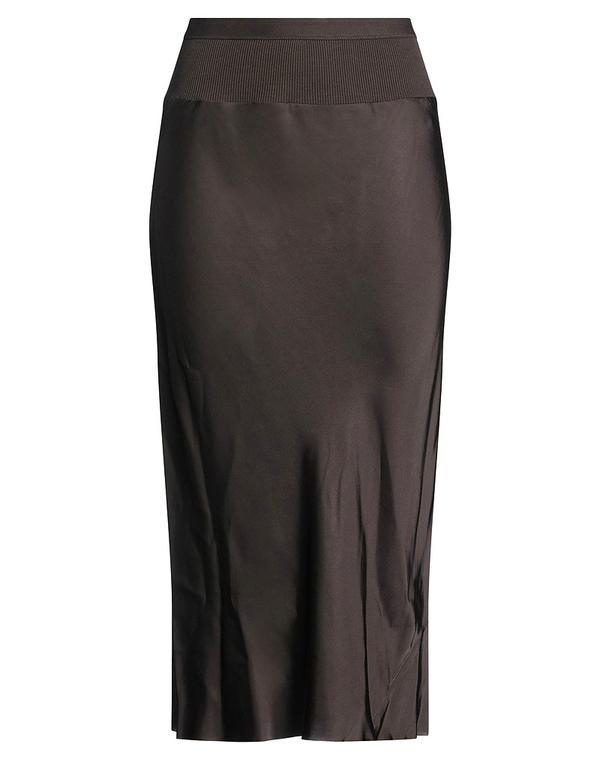 リックオウエンス レディース ボトムスカート RICK OWENS ミディ丈スカート Dark Brown ブラウン
