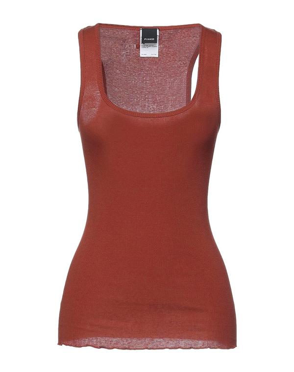 ピンコ レディース トップス シャツ PINKO タンクトップ Reddish Brown ブラウン