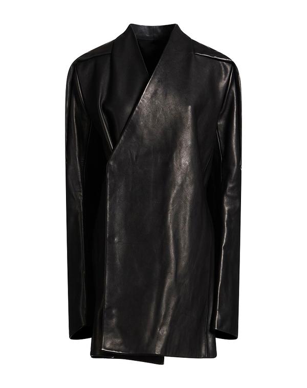 リックオウエンス レディース アウター ジャケット・ブルゾン RICK OWENS レザーブルゾン Black ブラック