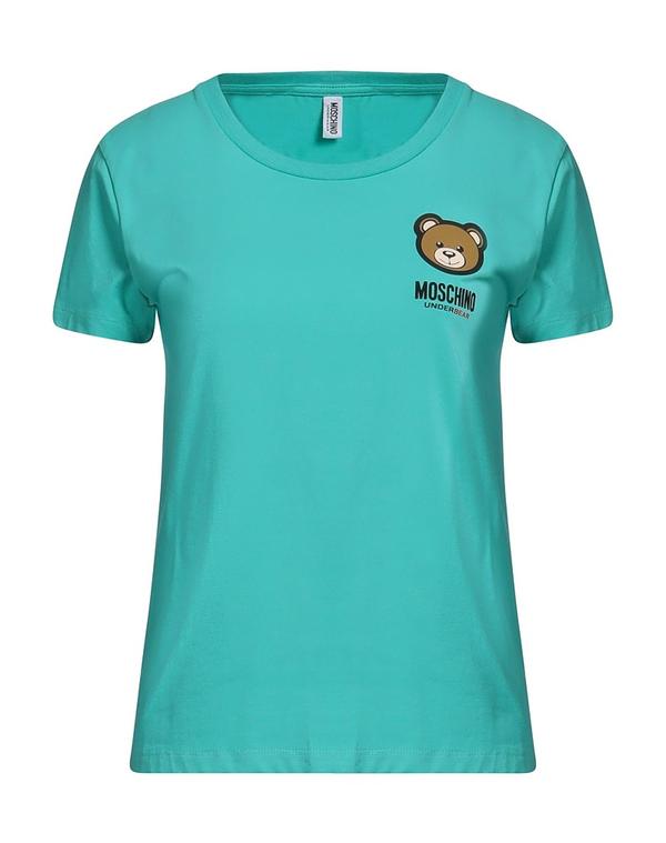 モスキーノ レディース トップス Tシャツ MOSCHINO アンダーＴシャツ Turquoise Blue ブルー