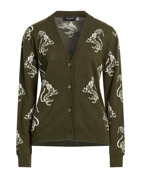 ファビアナ フィリッピ レディース アウター ジレー カシミール編み物 FABIANA FILIPPI Dark Green 緑であること