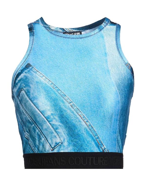 【送料無料】 ヴェルサーチ レディース シャツ トップス スポーツトップス Azure Blue