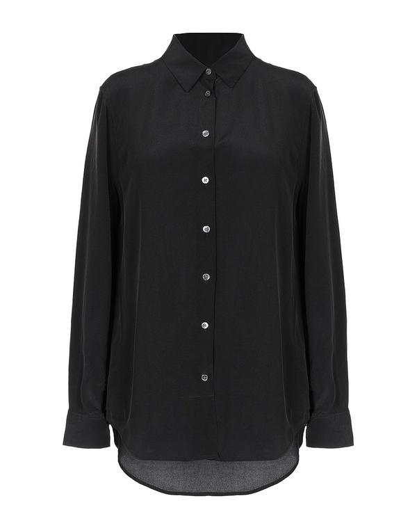 【送料無料】 エキプモン レディース シャツ トップス シルクシャツ＆ブラウス Black