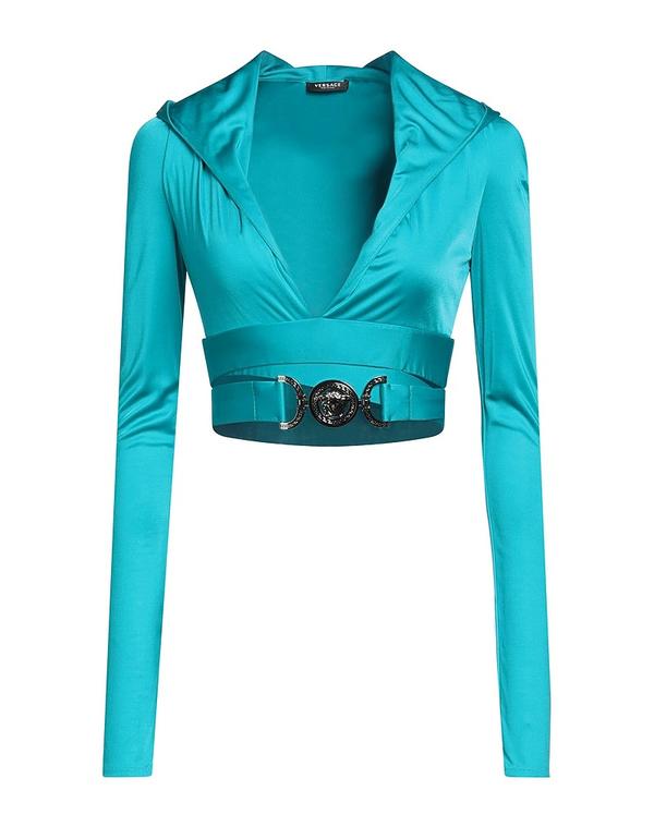 【送料無料】 ヴェルサーチ レディース シャツ トップス トップス Deep Teal