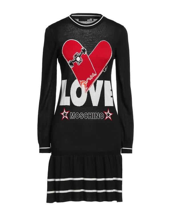 優しいこと モスキーノ レディース トップス 衣裳 LOVE MOSCHINO Black 黒いこと ワンピース-レディースファッション