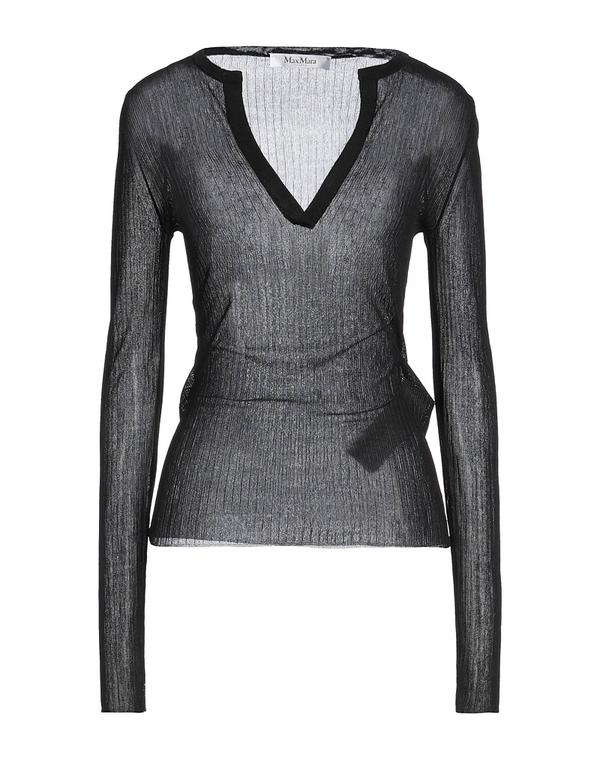 マックスマーラ レディース トップス プルオーバー ティーシャツ MAX MARA Black 黒いこと トップス-シャツ・ブラウス