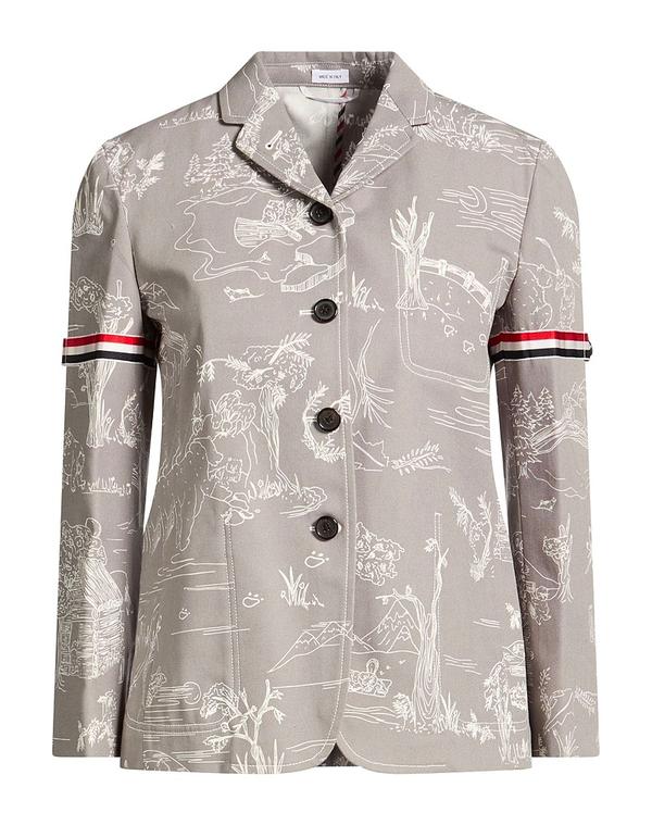 トム赤銅色 レディース アウター 上衣・上衣 テーラードジャケット THOM BROWNE Gray 薄墨色 コート・ジャケット-レディースファッション