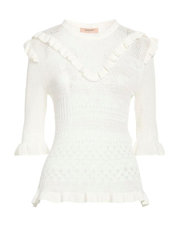 【送料無料】 ツインセット レディース シャツ トップス プルオーバー Ivory