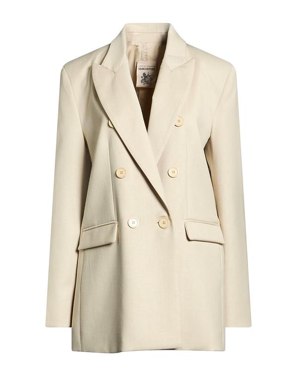 【送料無料】 セミクチュール レディース ジャケット・ブルゾン アウター テーラードジャケット Beige