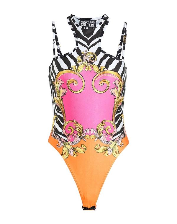【送料無料】 ヴェルサーチ レディース シャツ トップス ボディスーツ トップス Fuchsia