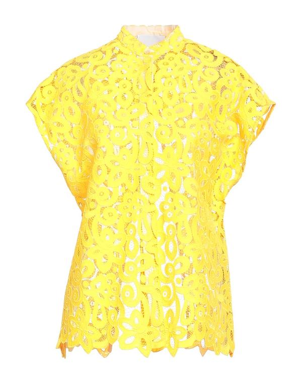 【送料無料】 セミクチュール レディース シャツ トップス レースシャツ＆ブラウス Yellow