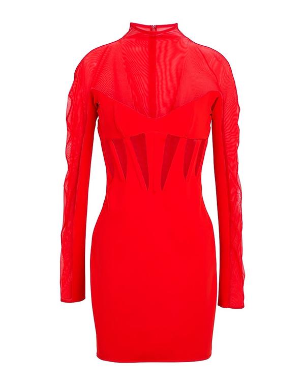 マグラー レディース トップス ワンピース チューブドレス MUGLERed レッド｜ReVida 店