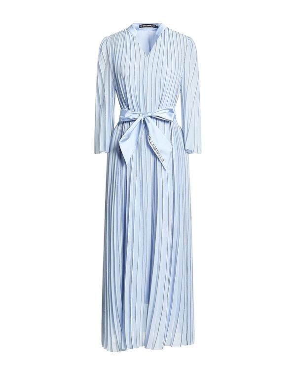 長い巻き毛 ラガーフェルド レディース トップス 衣装 筋目御召しもの KARLAGERFELD Sky Blue 青み