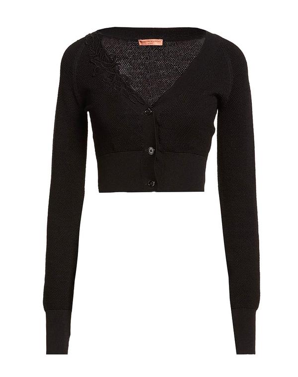 エルマンノ シェルヴィーノ レディース アウター ジレー ERMANNO SCERVINO Black 黒いこと