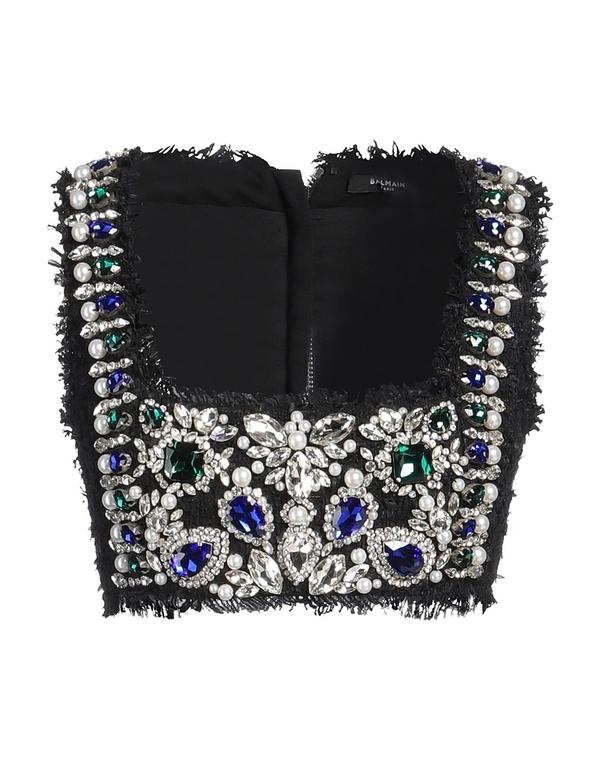 バルマン レディース トップス ティーシャツ BALMAIN Black 黒いこと