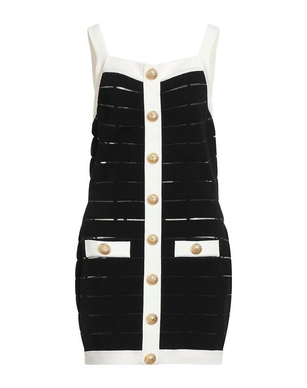 バルマン レディース トップス 衣裳 熱電子管御召しもの BALMAIN Black 黒いこと