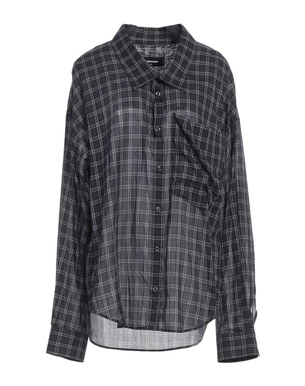 【送料無料】 ディースクエアード レディース シャツ トップス チェック柄シャツ Black