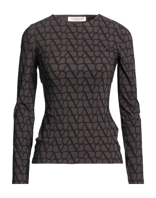 【送料無料】 ヴァレンティノ レディース Tシャツ トップス Ｔシャツ Dark Brown