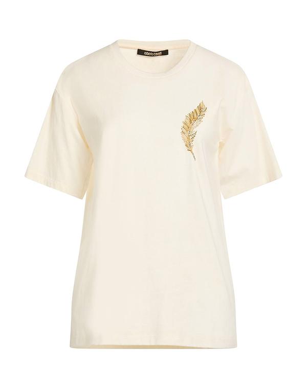 ロベルトカヴァリ レディース トップス Tシャツ ROBERTO CAVALLIvory アイボリー|ReVida 店
