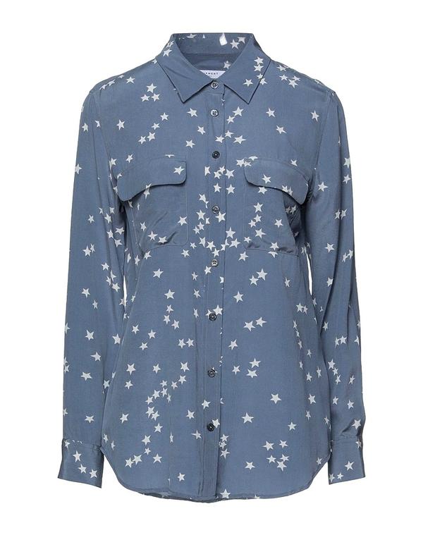 【送料無料】 エキプモン レディース シャツ トップス シルクシャツ＆ブラウス Blue Gray