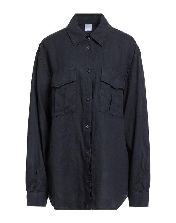 【送料無料】 アスペジ レディース シャツ トップス リネンシャツ Midnight Blue