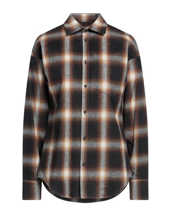 【送料無料】 ディースクエアード レディース シャツ トップス チェック柄シャツ Dark Brown
