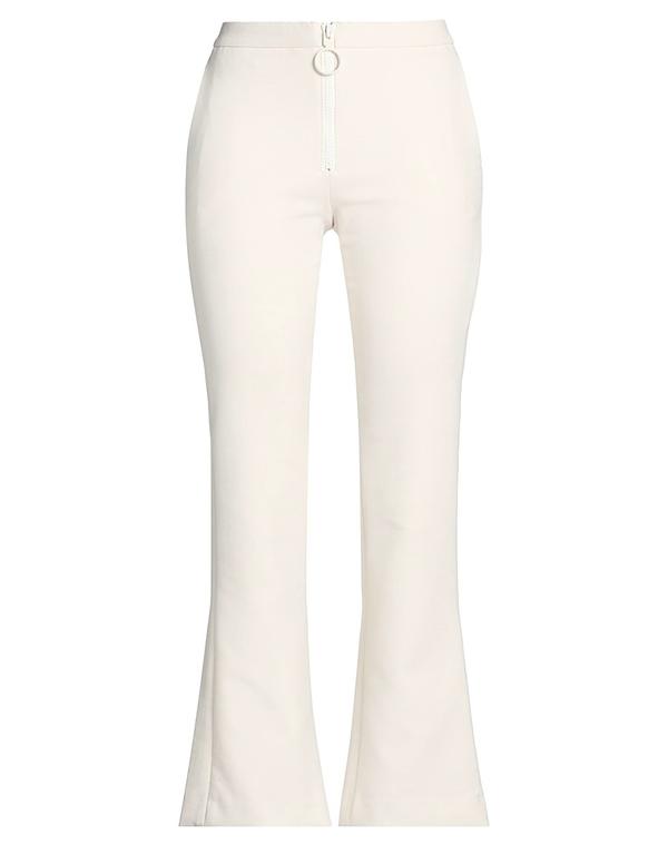 オフ-白いこと レディース ボトムス 心地よいズボン下 フレアカットパンツ OFF-WHITE Ivory 象牙色