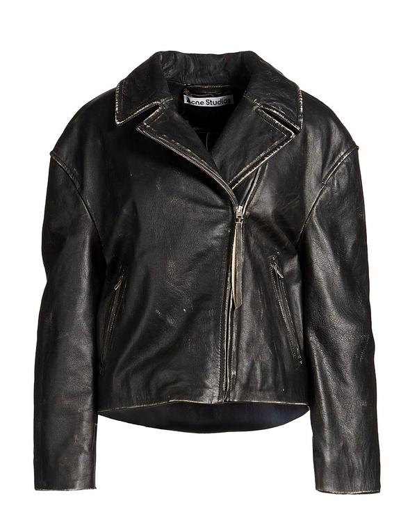アクネ ストゥディオズ レディース アウター 上衣・上衣 バイカージャケット ACNE STUDIOS Black 黒いこと
