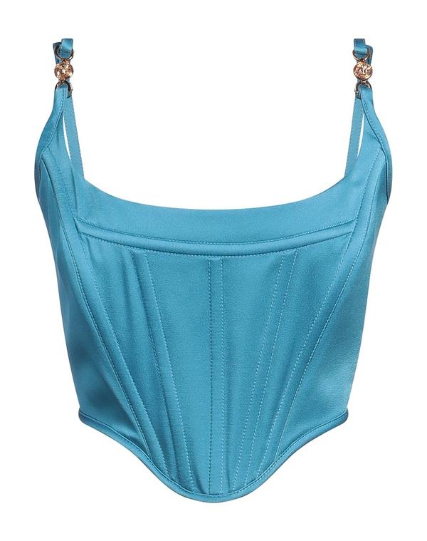 ヴェルサーチ レディース トップス ティーシャツ VERSACE Light Blue 青色 シャツ・ブラウス-レディースファッション