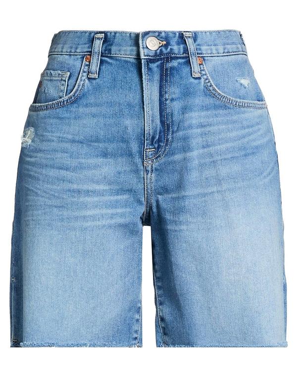 トゥルーレリジョン レディース ボトムス 二分の一ズボン下・さる股引き デニムショートパンツ TRUE RELIGION Blue 青み